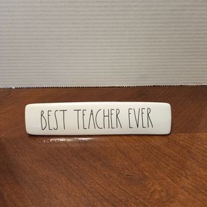 Rae Dunn | Ceramic Best Teacher Ever Desk Plaque